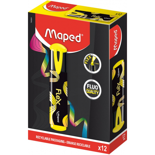 Maped Fluo'Peps Flex markeerstift, geel, doos van 12 stuks