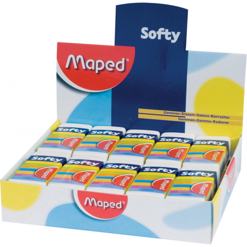 Maped potloodgom Softy medium formaat, doos van 20 stuks