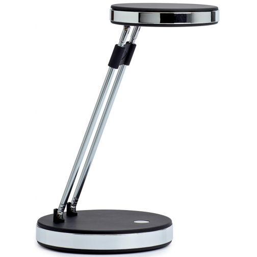 MAUL bureaulamp LED Puck op voet, verschuifbaar in hoogte, daglicht wit licht, zwart