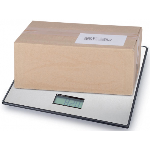 MAUL pakketweegschaal Global 25kg ( /20gr) incl. batterij. Weegplateau 32x32cm, weegt kg en lb