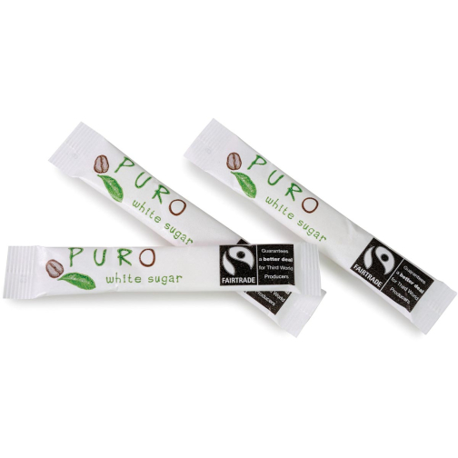 Miko Puro suikersticks fairtrade, kristalsuiker, 5 g, doos van 500 stuks