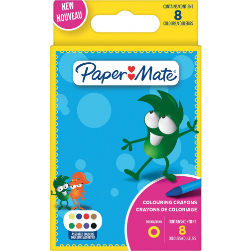 Paper Mate waskrijt, blister van 8 stuks