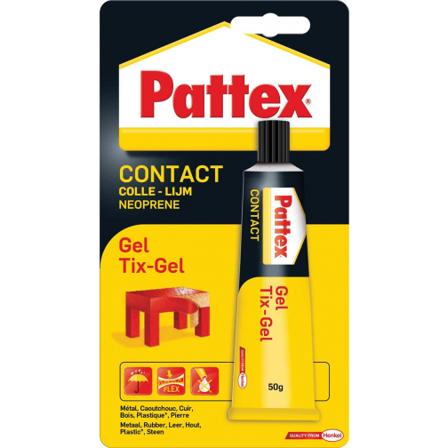 Pattex contactlijm Tix-Gel, tube van 50 g, op blister