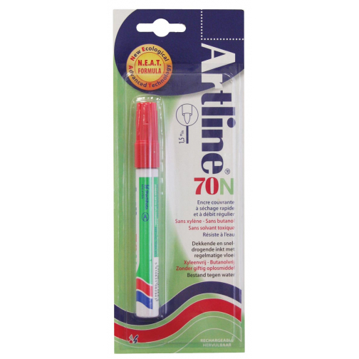 Permanent marker Artline 70N rood, op blister