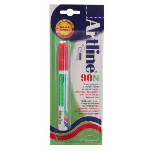 Permanent marker Artline 90N rood, op blister