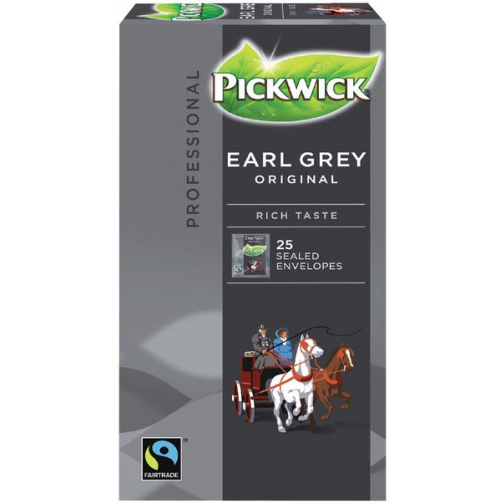 Pickwick thee, Earl Grey, fairtrade, pak van 25 zakjes