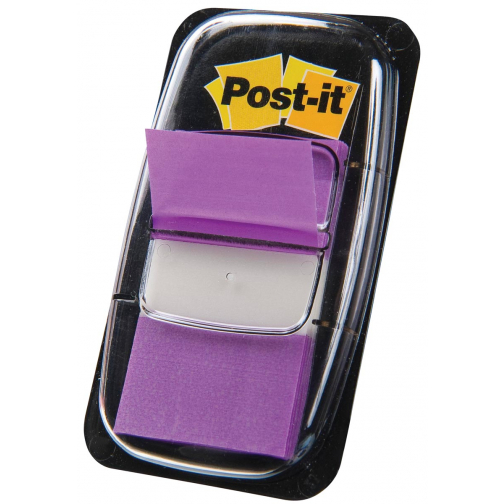 Post-it index standaard, ft 24,4 x 43,2 mm, houder met 50 tabs, paars