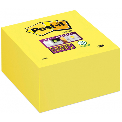 Post-it Super Sticky notes kubus, 350 vel, ft 76 x 76 mm, neongeel