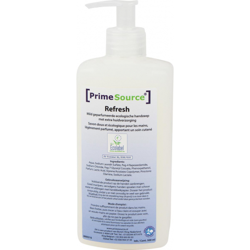 Primesource handzeep Refresh Eco, fles met pomp van 500 ml