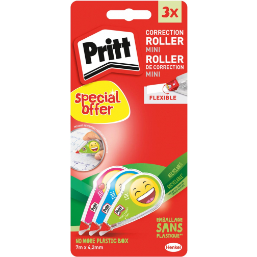 Pritt mini correctieroller, 2 + 1 gratis, op blister