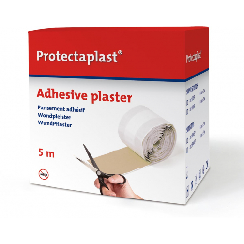 Protectaplast Elastic textielpleister, ft 6 cm x 5 m, op rol