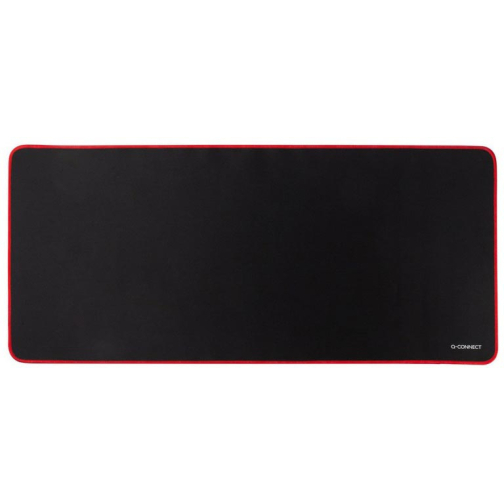 Q-CONNECT bureauonderlegger en muismat, ft 90 x 40 cm, zwart met rode rand