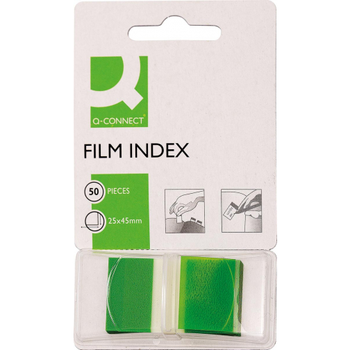 Q-CONNECT index, ft 25 x 45 mm, 50 tabs, groen