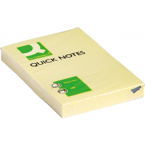 Q-CONNECT Quick Notes, ft 51 x 76 mm, 100 vel, geel