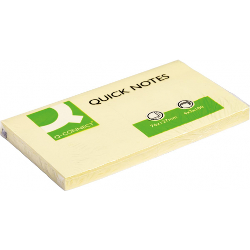 Q-CONNECT Quick Notes, ft 76 x 127 mm, 100 vel, geel