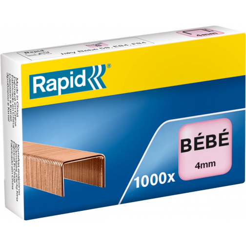 Rapid nietjes Bébé, verkoperd, doos van 1000 nietjes