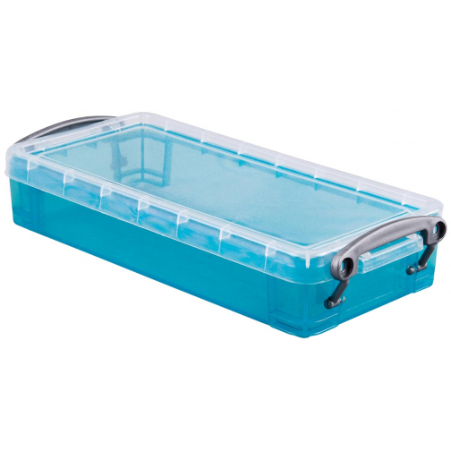 Really Useful Box 0,55 liter, transparant helblauw