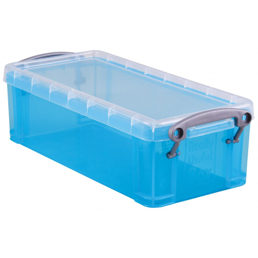 Really Useful Box 0,9 liter, transparant helblauw