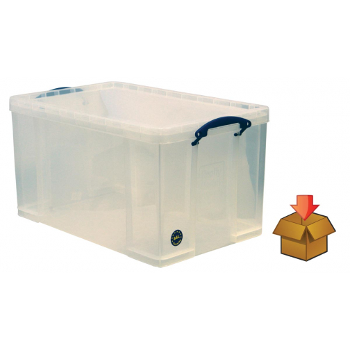 Really Useful Box 84 liter, transparant, per stuk verpakt in karton