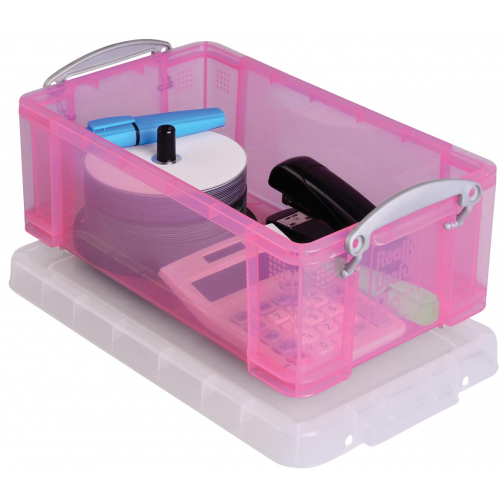 Really Useful Box opbergdoos 9 liter, transparant roze