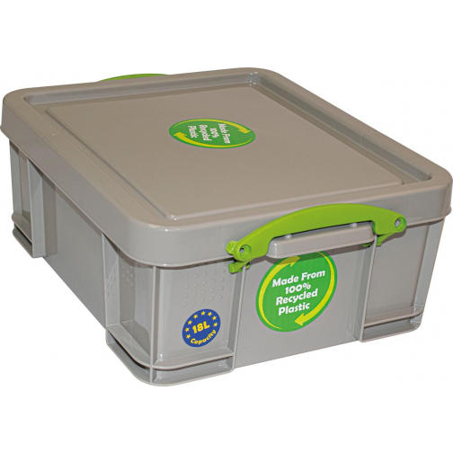 Really Useful Box opbergdoos 18 liter, gerecycleerd, grijs