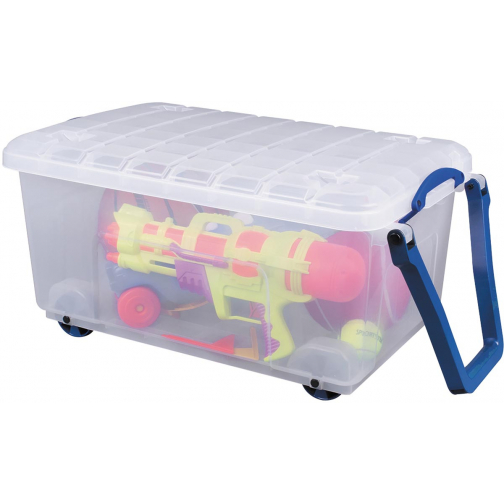 Really Useful Box opbergkoffer op wieltjes 64 l, transparant