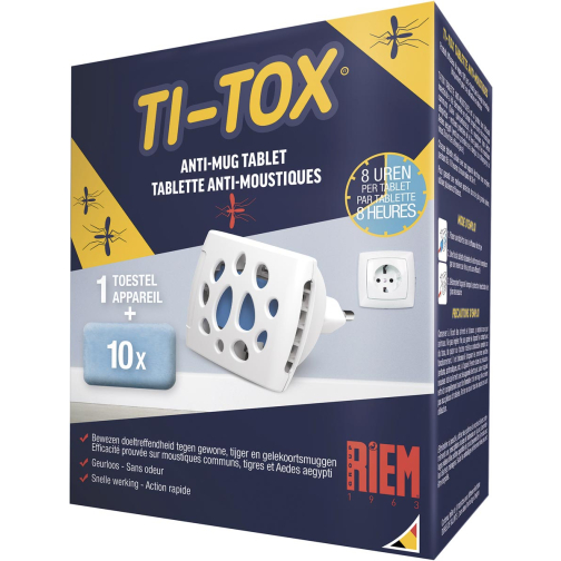 Riem Ti-Tox anti-mug starter kit, 1 electrische verdamper + 10 tabletten