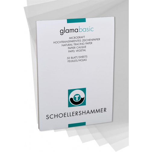Schoellershammer Glama transparant papier, A4, 90 g/m², blok van 50 vel