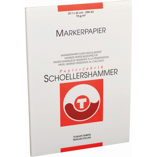 Schoellershammer markerpapier, A3, 75 g/m², blok van 75 vel