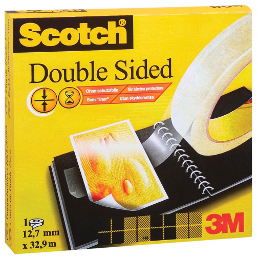 Scotch dubbelzijdige plakband ft 12 mm x 33 m