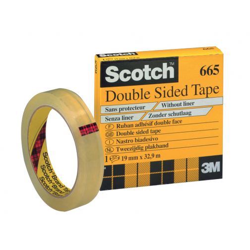 Scotch dubbelzijdige plakband ft 19 mm x 33 m