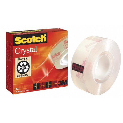 Scotch Plakband Crystal ft 19 mm x 33 m, doos met 1 rolletje