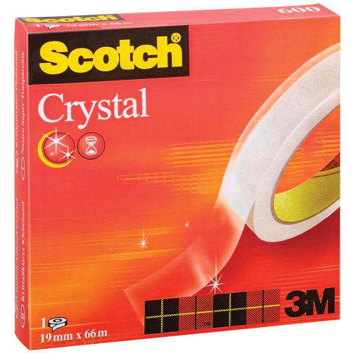 Scotch Plakband Crystal ft 19 mm x 66 m, doos met 1 rolletje