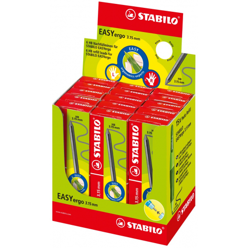 STABILO EASYergo potloodstift, 3,15 mm, HB, doosje van 6 stuks