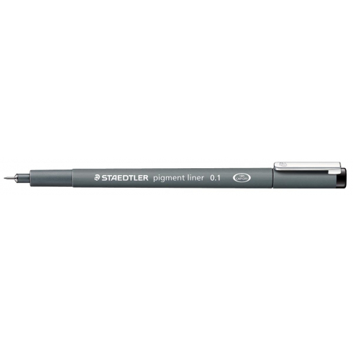 Staedtler pigment liner fineliner, ronde punt, schrijfbreedte 0,1 mm, zwart