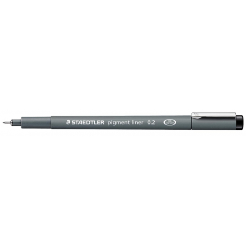 Staedtler pigment liner fineliner, ronde punt, schrijfbreedte 0,2 mm, zwart