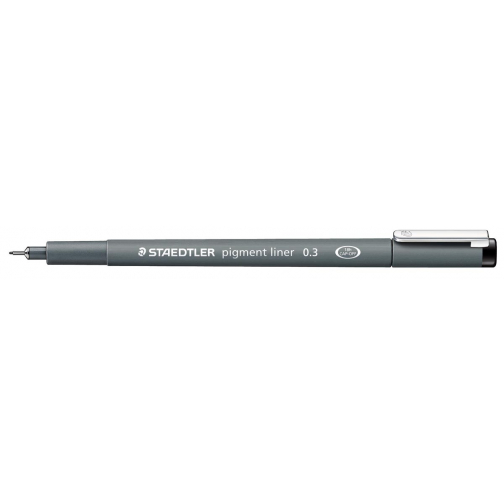 Staedtler pigment liner fineliner, ronde punt, schrijfbreedte 0,3 mm, zwart