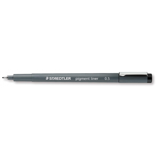 Staedtler pigment liner fineliner, ronde punt, schrijfbreedte 0,5 mm, zwart