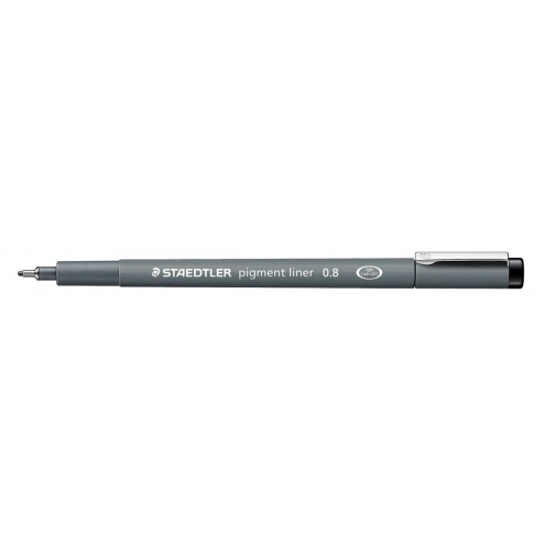 Staedtler pigment liner fineliner, ronde punt, schrijfbreedte 0,8 mm, zwart