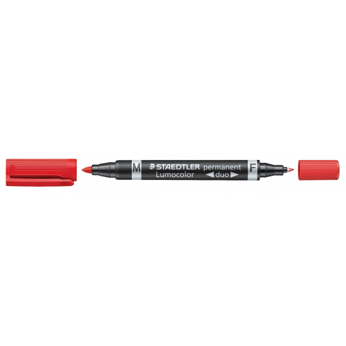 Staedtler Lumocolor Duo 348, permanent marker, rood