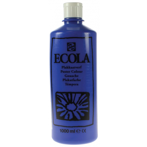 Talens Ecola plakkaatverf flacon van 1000 ml, donkerblauw