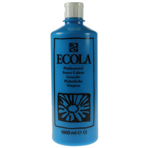 Talens Ecola plakkaatverf flacon van 1000 ml, lichtblauw