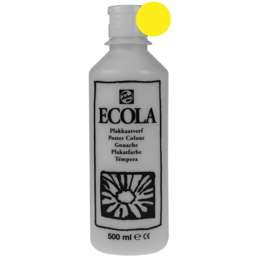 Talens Ecola plakkaatverf flacon van 500 ml, citroengeel