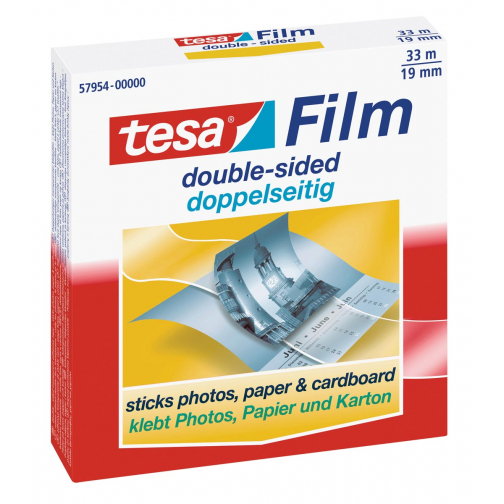 Tesafilm dubbelzijdige tape, ft 33 m x 19 mm