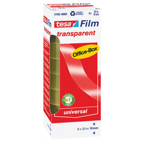 Tesafilm transparante tape, ft 19 mm x 33 m, 8 rolletjes