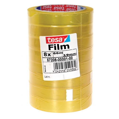 Tesafilm Standard, ft 19 mm x 66 m, toren met 8 rolletjes