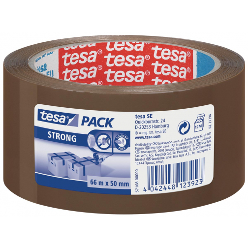 Tesa verpakkingsplakband Strong, ft 50 mm x 66 m, uit PP, bruin