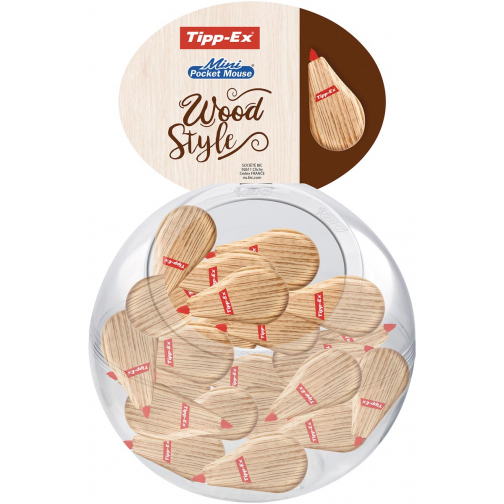 Tipp-Ex Mini Pocket Mouse Wood Style, bubbel met 40 stuks