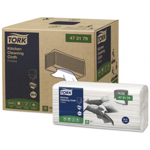 Tork Kitchen Cleaning reinigingsdoek, W4, 75 vellen, pak van 4 stuks