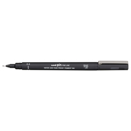 Uni Pin fineliner, ronde punt, 0,4 mm, zwart